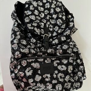 Victoria's Secret Black and Silver Sequin Backpack